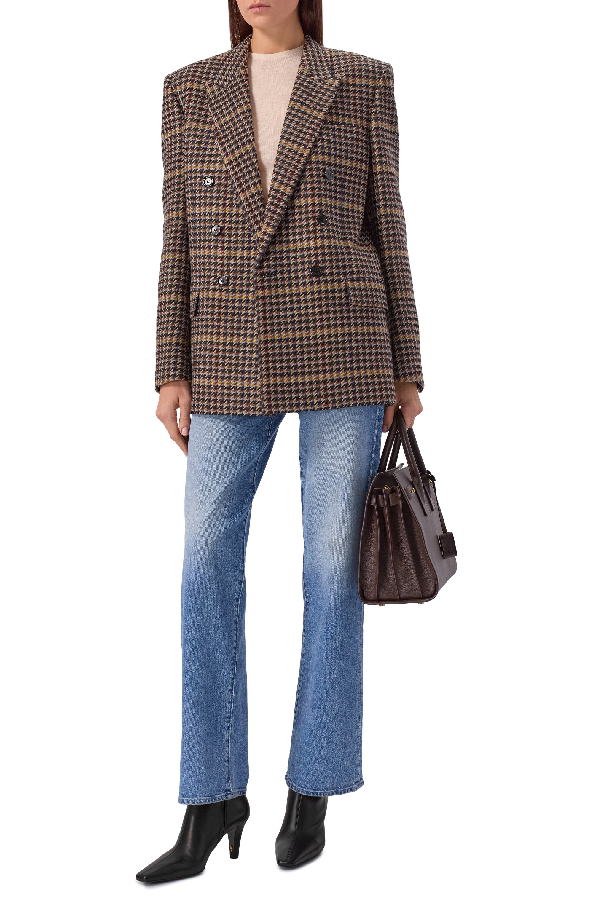 Кожаные ботильоны jill SAINT LAURENT, арт. 806671/AADGZ, фото 3