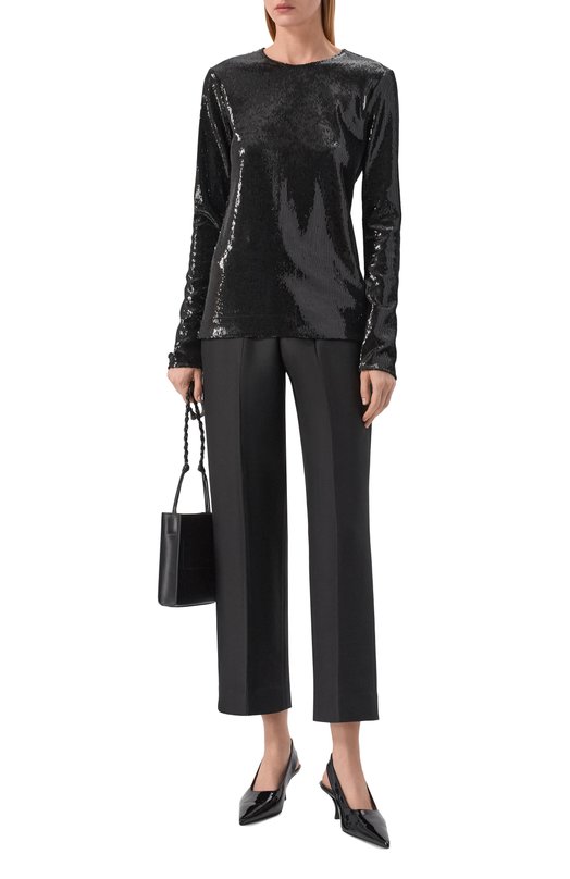 Топ с отделкой пайетками TOTEME 261-WRT0732-FB0593 Чёрный  261-WRT0732-FB0593 Фото 2