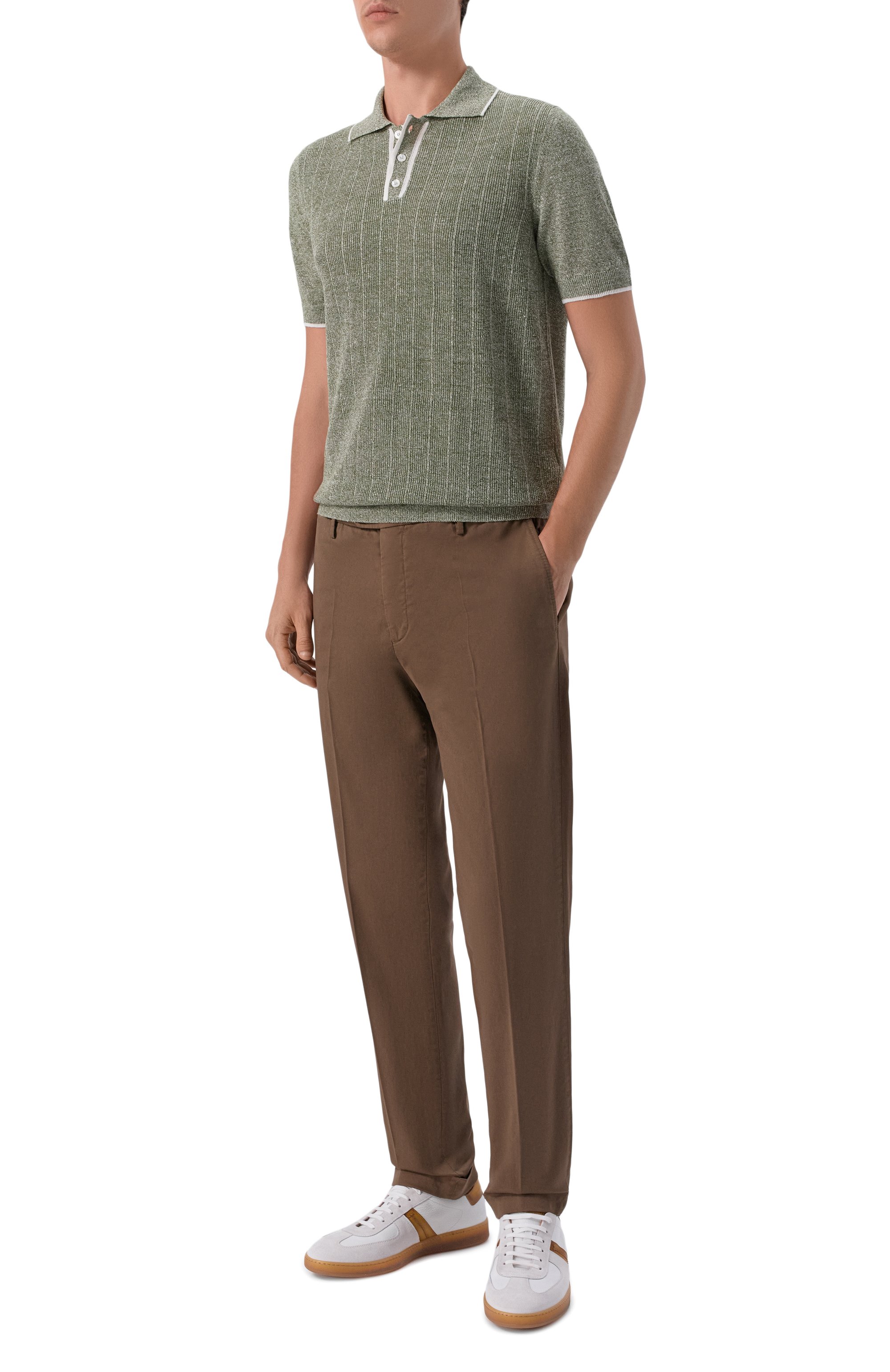 Поло изо льна и хлопка FEDELI, арт. MU005870/IRLANDA BIC, фото 2