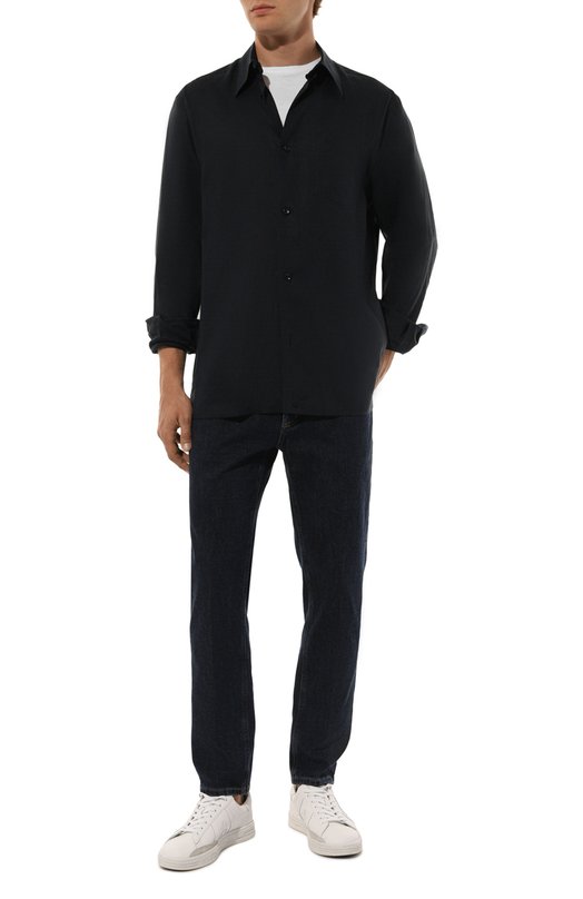 Льняная рубашка Dolce & Gabbana G5KJ0Z/FU4IK Синий  G5KJ0Z/FU4IK Фото 2