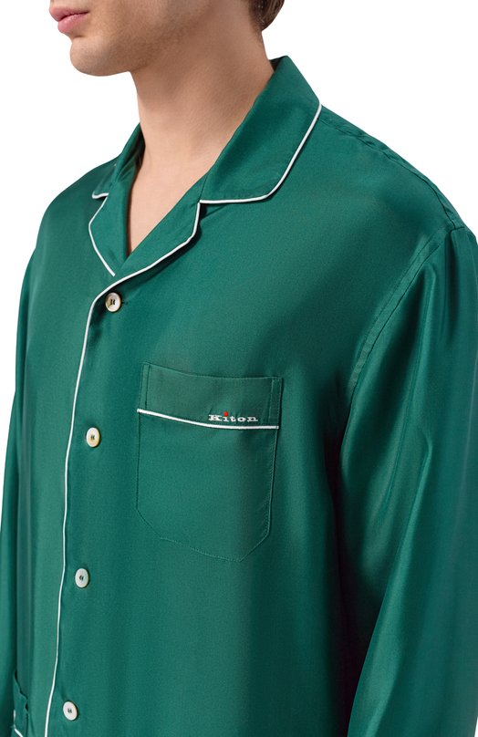 Шелковая рубашка Kiton UNWM011K0761H Зелёный  UNWM011K0761H Фото 5