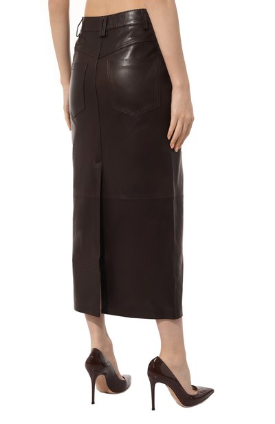 Кожаная юбка VENERA M. темно-коричневого цвета по цене 128100 руб., арт. С-10, фото 4 Кожаная юбка VENERA M., арт. С-10, фото 4