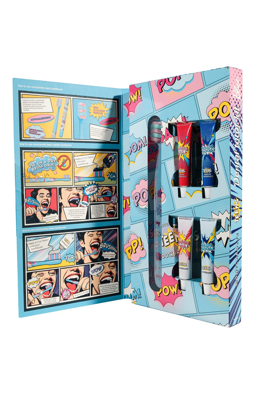 Голубой набор для обучения чистки зубов у подростков и детей 7+ MONTCAROTTE, арт. МСТ913, фото 2