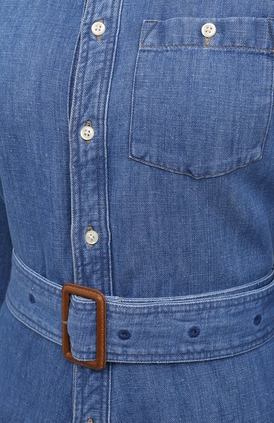 Платье из хлопка и льна POLO RALPH LAUREN синего цвета по цене 23650 руб., арт. 211810536, фото 5 Платье из хлопка и льна POLO RALPH LAUREN, арт. 211810536, фото 5