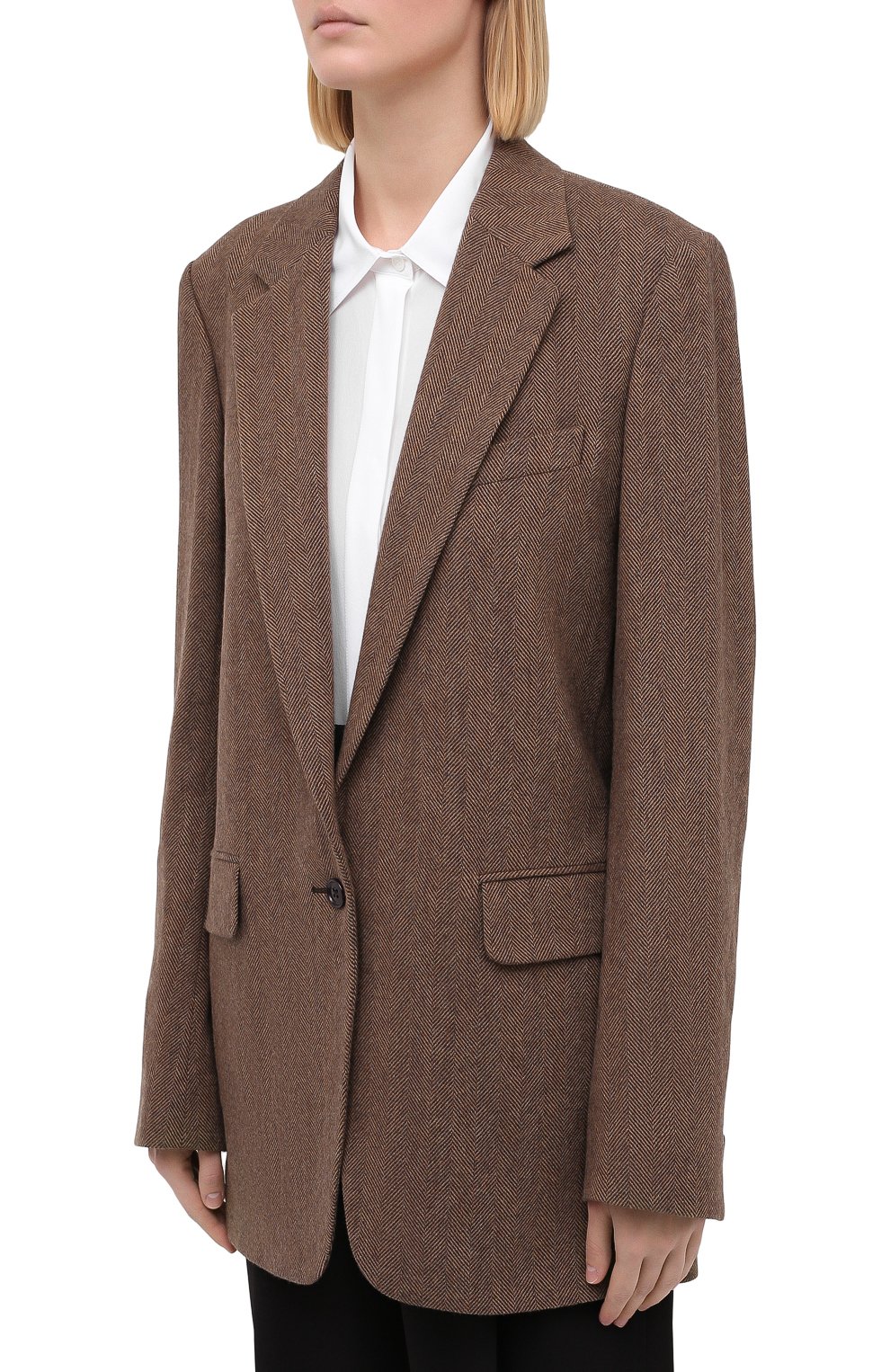Шерстяной жакет DRIES VAN NOTEN коричневого цвета по цене 105500 руб., арт. 202-10430-1041, фото 3 Шерстяной жакет DRIES VAN NOTEN, арт. 202-10430-1041, фото 3