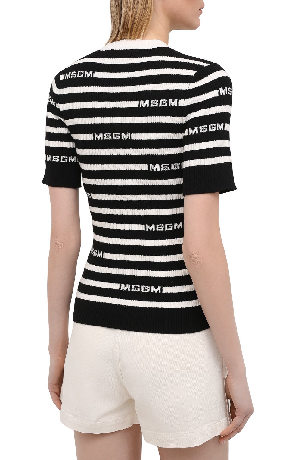 Хлопковый пуловер MSGM, арт. 3041MDM122 217289, фото 4