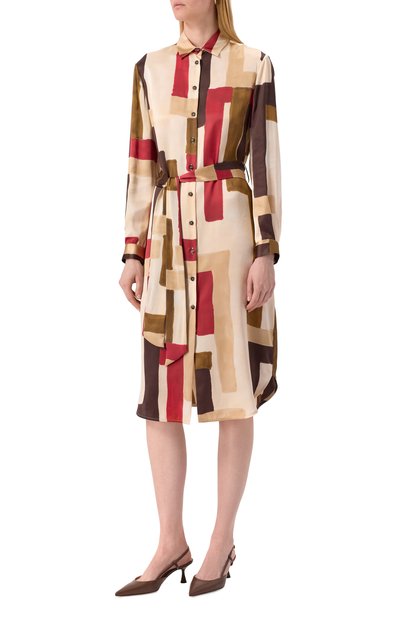 Атласное платье KITON, арт. D57304K0926E09, фото 3