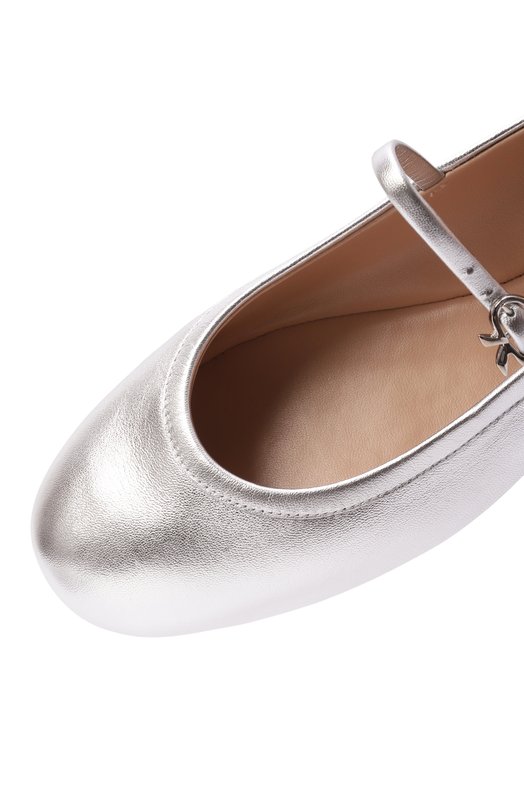 Кожаные балетки Carla Gianvito Rossi G22223.05G0M.NPSARGE Серебряный  G22223.05G0M.NPSARGE Фото 7
