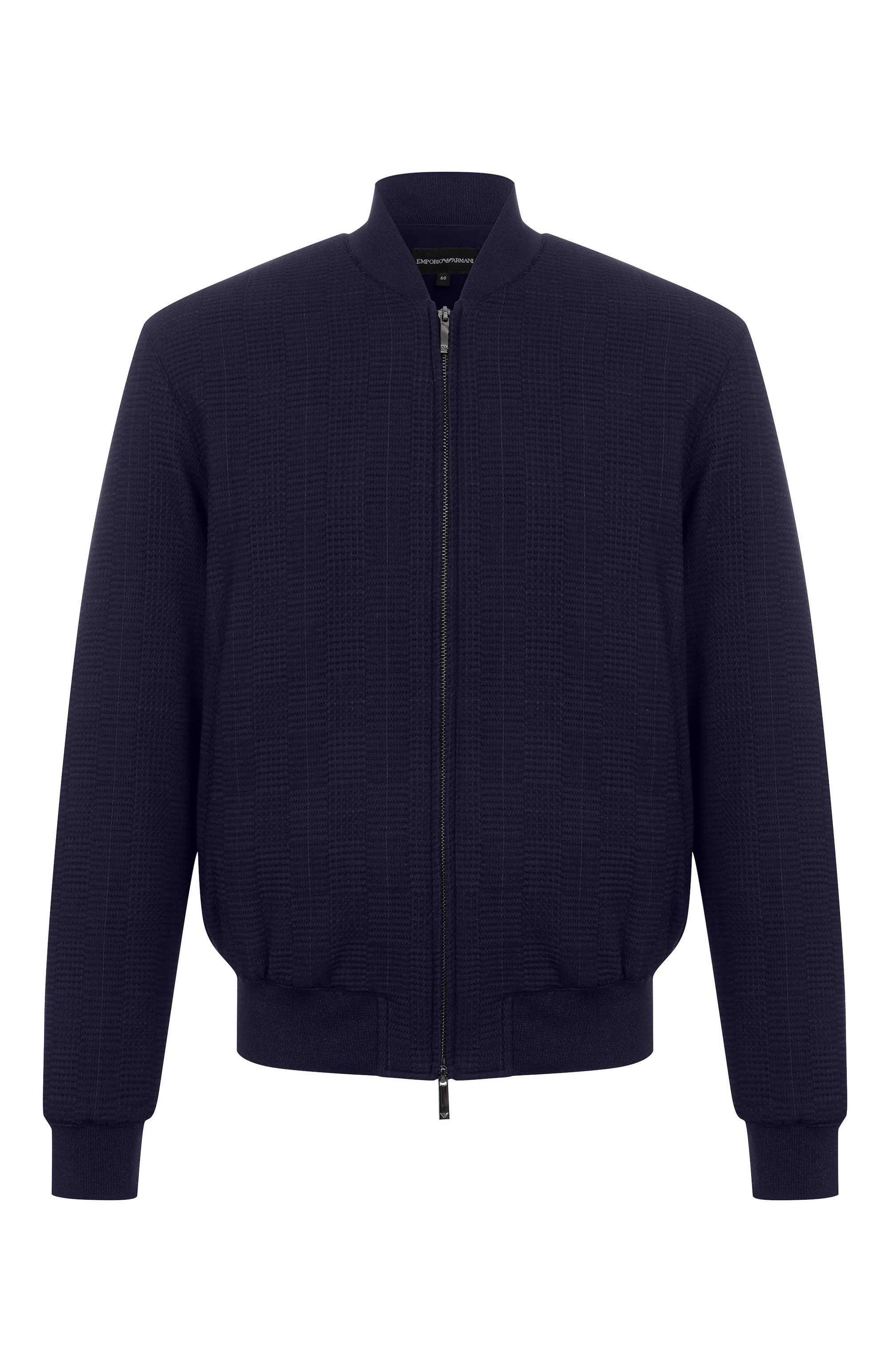 Шерстяной бомбер EMPORIO ARMANI темно-синего цвета по цене 91950 руб., арт. EM001265/AF14072, фото 1 Шерстяной бомбер EMPORIO ARMANI, арт. EM001265/AF14072, фото 1