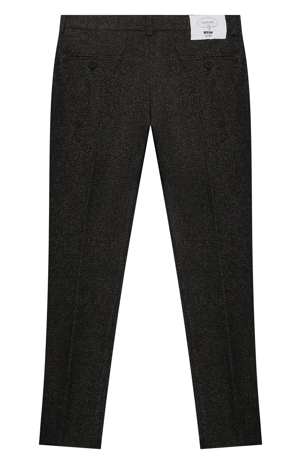 Брюки из шерсти и хлопка MSGM KIDS темно-серого цвета по цене 17800 руб., арт. MS027931, фото 2 Брюки из шерсти и хлопка MSGM KIDS, арт. MS027931, фото 2