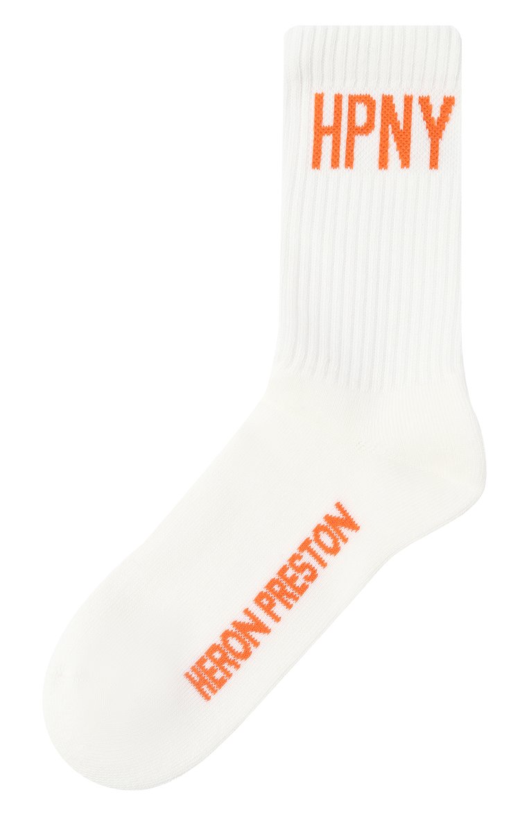 Женские хлопковые носки HERON PRESTON белого цвета, арт. HWRA008C99KNI002 | Фото 1 (Материал внешний: Хлопок; Автоматизация состава: Проставлено; Нос: Не проставлено)