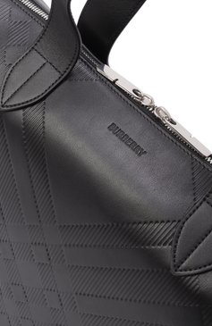 Мужская портфель BURBERRY черного цвета, арт. 8101921 | Фото 3 (Ремень/цепочка: На ремешке; Размер: large; Материал: Натуральная кожа; Сумки-технические: Портфели)