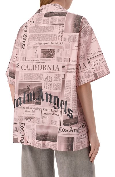 Хлопковая рубашка PALM ANGELS, арт. PWGG009F25FAB001, фото 4