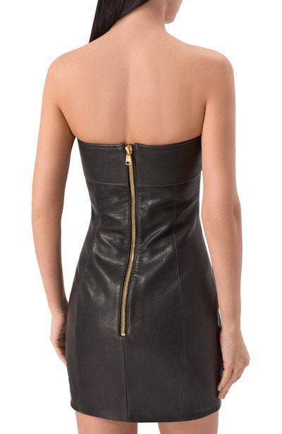 Кожаное платье BALMAIN, арт. GF1R1420/LE04, фото 3