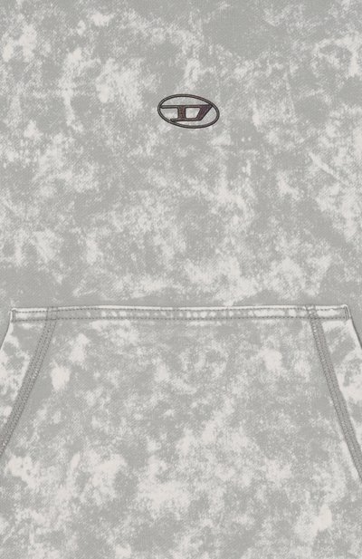 Хлопковое худи DIESEL серого цвета по цене 18150 руб., арт. J02608/KYA0F, фото 3 Хлопковое худи DIESEL, арт. J02608/KYA0F, фото 3