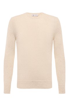 Мужской шерстяной свитер IL BORGO CASHMERE кремвого цвета, арт. MF60-160G0 | Фото 1 (Рукава: Длинные; Материал внешний: Шерсть; Драгоценные камни: Проставлено; Материал сплава: Проставлено; Длина (для топов): Стандартные; Мужское Кросс-КТ: Свитер-одежда; Принт: Без принта; Стили: Кэжуэл)