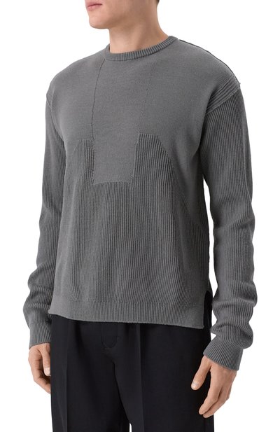 Шерстяной свитер RICK OWENS серого цвета по цене 114000 руб., арт. RU01F2615/KWVH, фото 3 Шерстяной свитер RICK OWENS, арт. RU01F2615/KWVH, фото 3