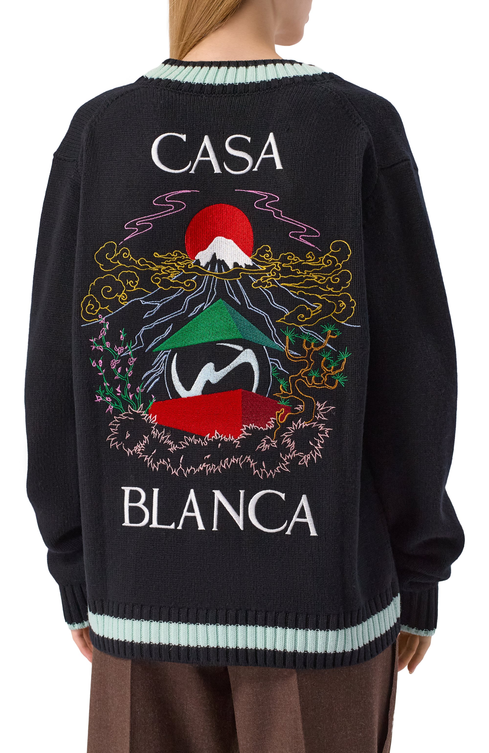 Кардиган из шерсти и кашемира CASABLANCA черного цвета по цене 109500 руб., арт. WPF25-KW-1001-01, фото 4 Кардиган из шерсти и кашемира CASABLANCA, арт. WPF25-KW-1001-01, фото 4