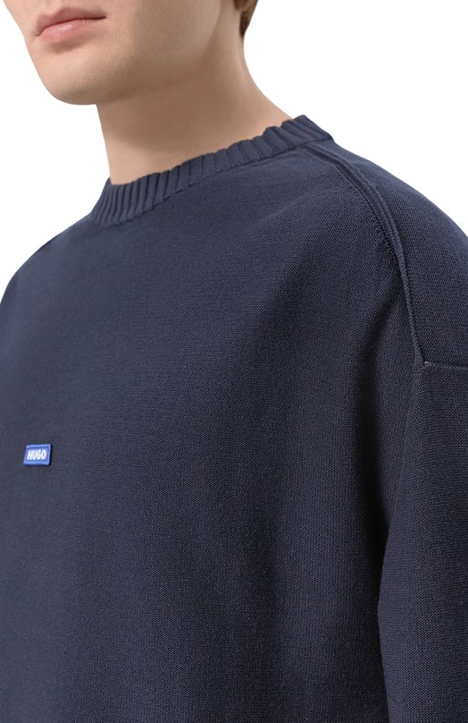 Хлопковый свитер HUGO Blue 50553601 Синий  50553601 Фото 5