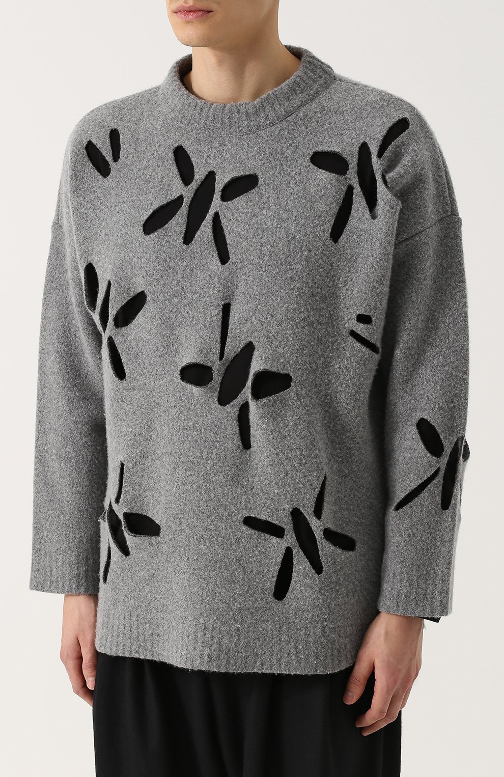 Шерстяной джемпер свободного кроя с перфорацией OAMC, арт. I024545, фото 3