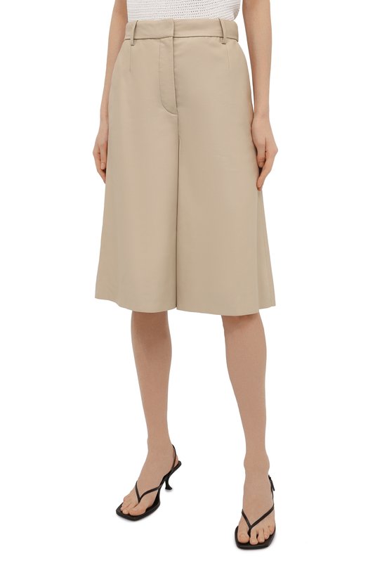 Кожаные шорты Joseph Бежевый, фото 3