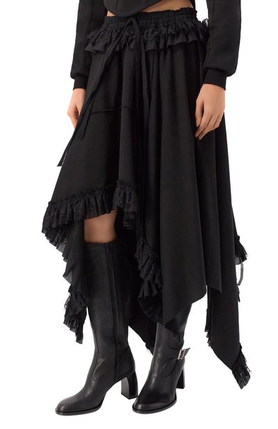 Хлопковая юбка ANN DEMEULEMEESTER, арт. B0014662/FA799, фото 3