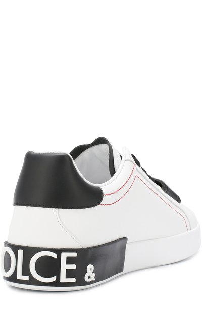 Кожаные кеды portofino на шнуровке с застежкой велькро DOLCE & GABBANA, арт. CS1573/AN169, фото 4