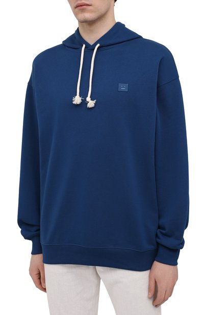 Хлопковое худи ACNE STUDIOS синего цвета по цене 34050 руб., арт. CI0009/M, фото 3 Хлопковое худи ACNE STUDIOS, арт. CI0009/M, фото 3