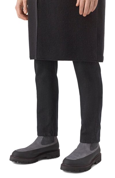 Замшевые челси KITON серого цвета по цене 145000 руб., арт. USSA195N0112503, фото 3 Замшевые челси KITON, арт. USSA195N0112503, фото 3