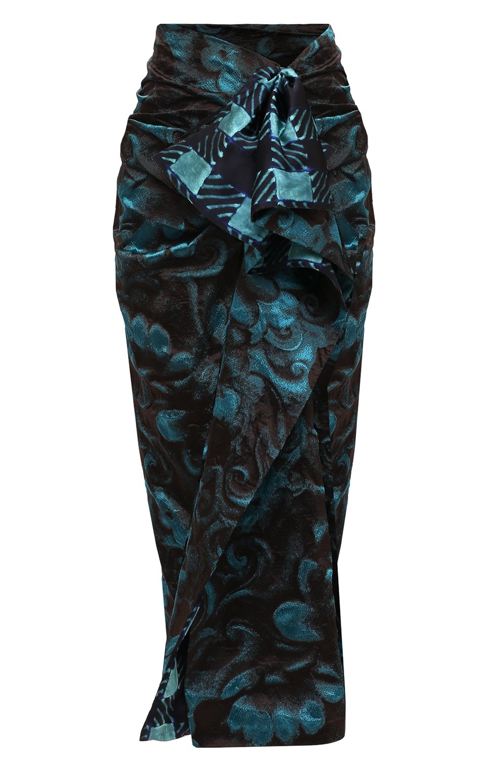 Юбка DRIES VAN NOTEN бирюзового цвета по цене 109500 руб., арт. 202-10896-1334, фото 1 Юбка DRIES VAN NOTEN, арт. 202-10896-1334, фото 1