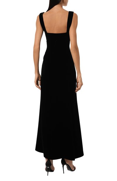 Вельветовое платье GIAMBATTISTA VALLI черного цвета по цене 395500 руб., арт. 24FWSVFP5029-81RED, фото 4 Вельветовое платье GIAMBATTISTA VALLI, арт. 24FWSVFP5029-81RED, фото 4