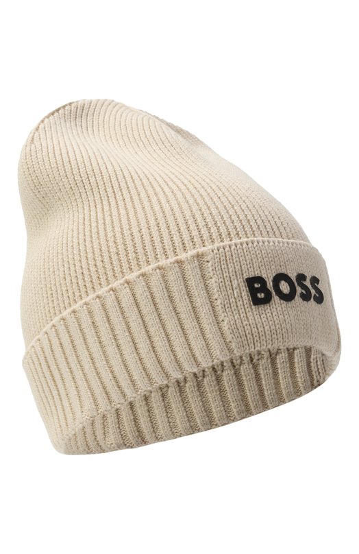 Шапка из хлопка и шерсти BOSS 50499423 Кремовый 50499423