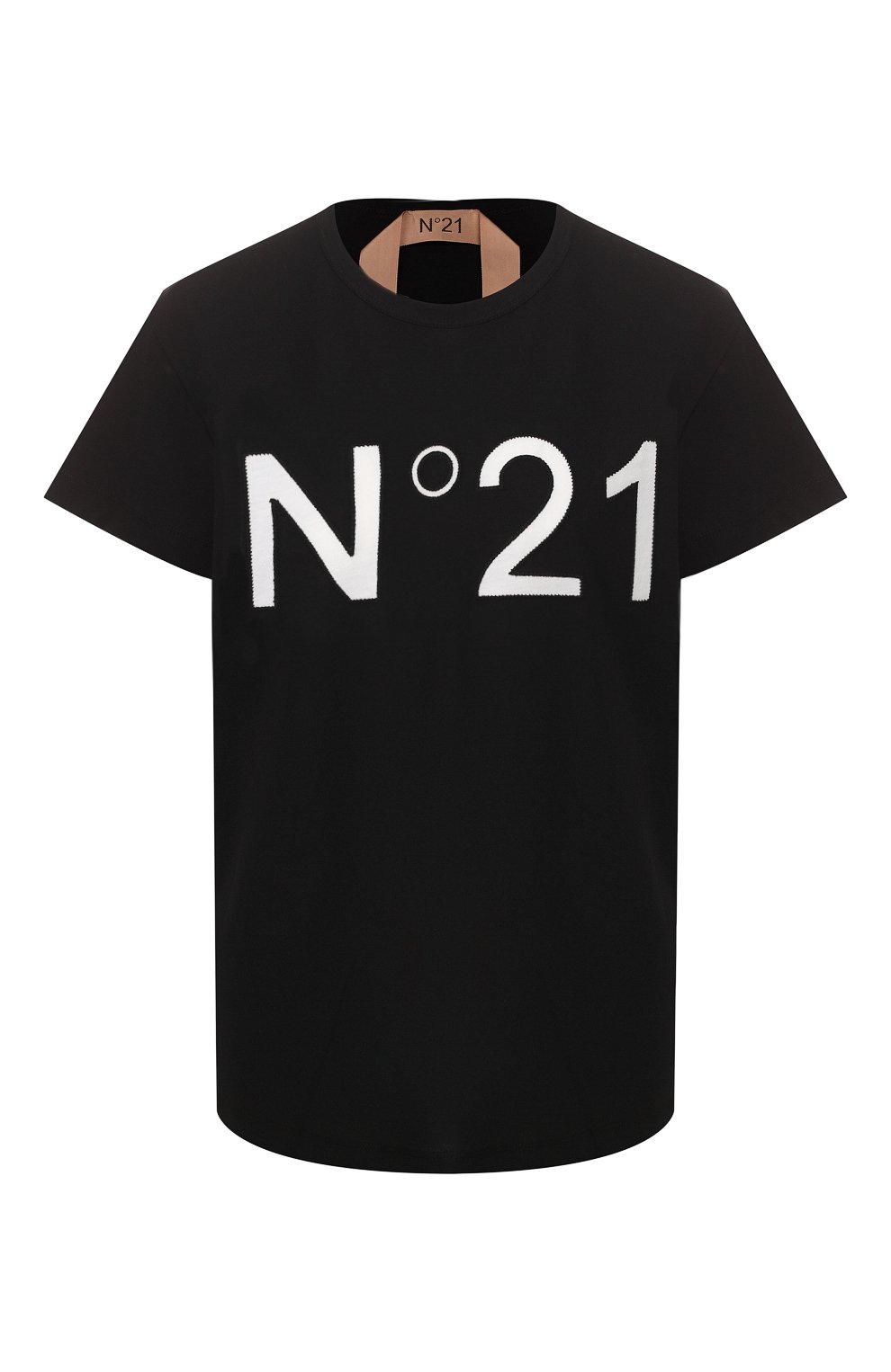 Хлопковая футболка N21 черного цвета по цене 17350 руб., арт. 20E N2P0/F011/6314, фото 1 Хлопковая футболка N21, арт. 20E N2P0/F011/6314, фото 1