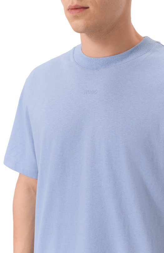 Хлопковая футболка HUGO 50488330 Голубой  50488330 Фото 5