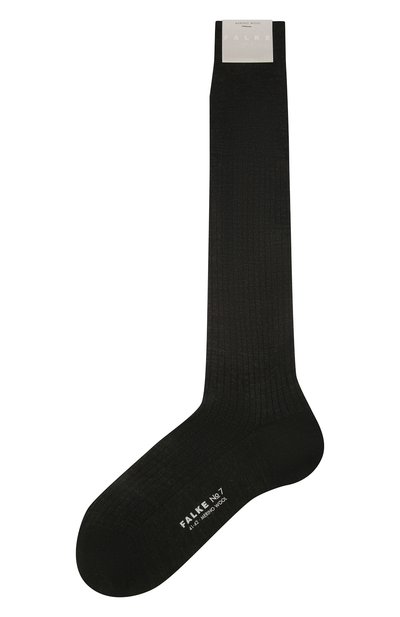 Мужские шерстяные гольфы FALKE темно-серого цвета, арт. 15449 | Фото 1 (Материал внешний: Шерсть; Статус проверки: Проверена категория, Проверено; Кросс-КТ: бельё)