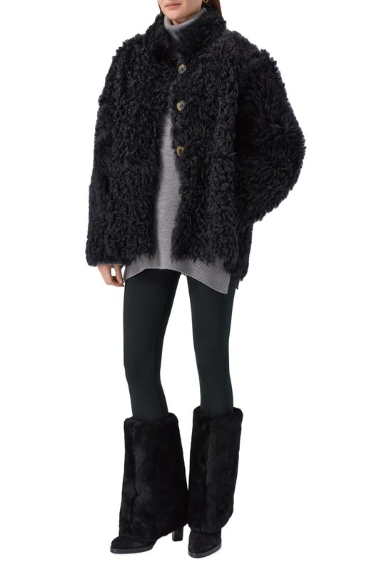 Замшевые сапоги Yves Salomon 26WAC610XXMLCV Чёрный  26WAC610XXMLCV Фото 3