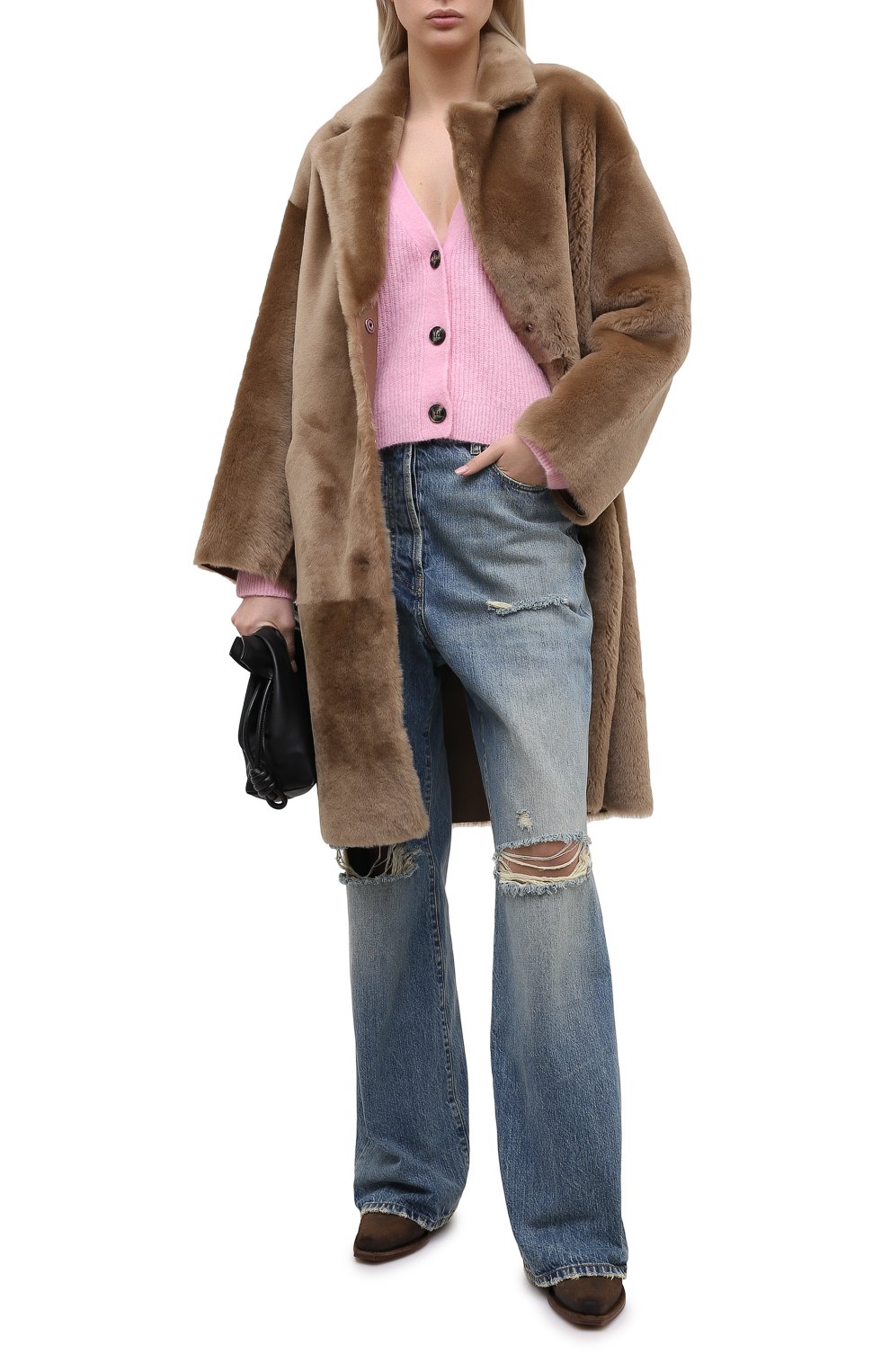 Кардиган GANNI розового цвета по цене 29950 руб., арт. K1418, фото 2 Кардиган GANNI, арт. K1418, фото 2