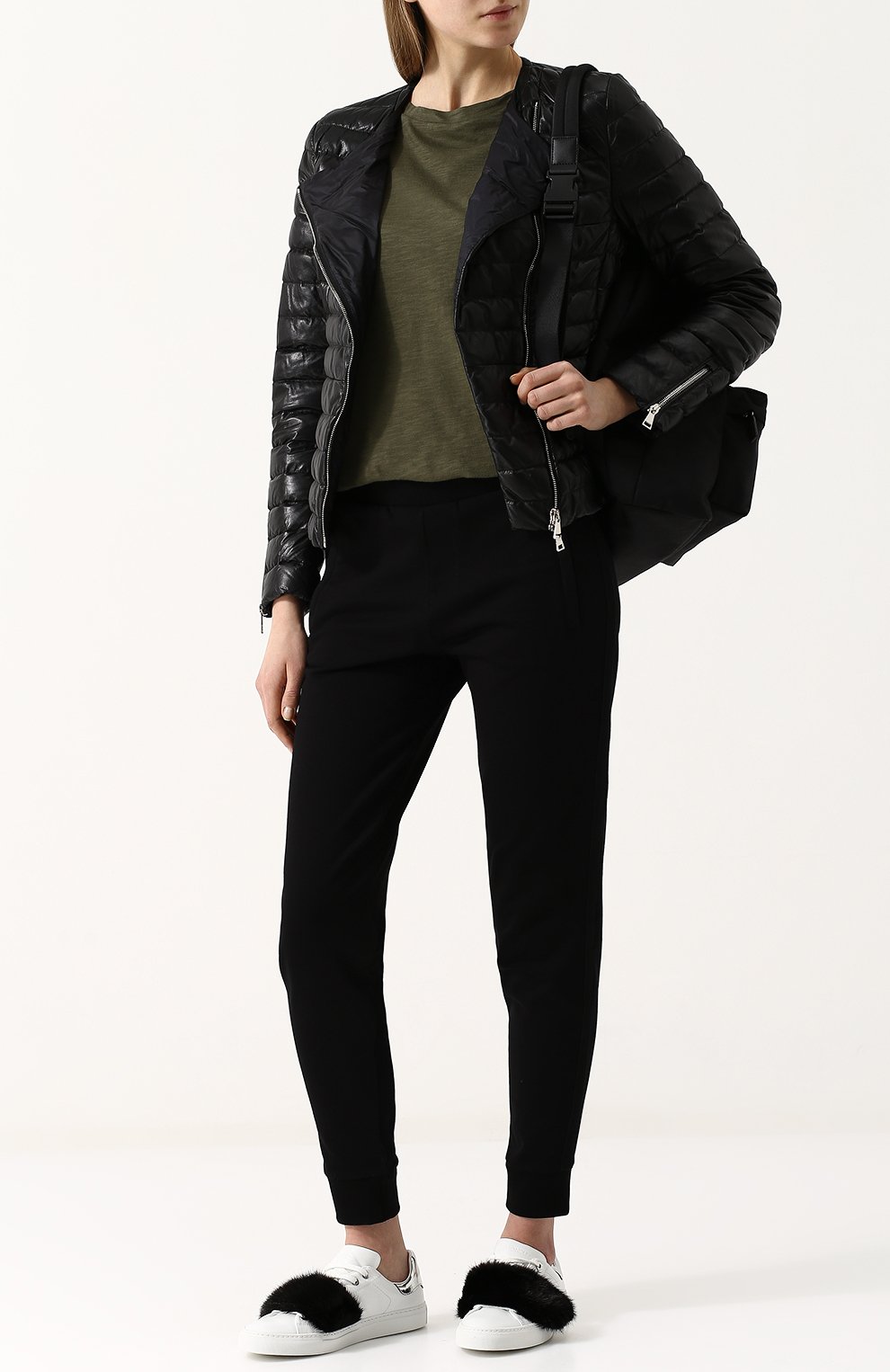 Кожаные кеды с отделкой из меха норки MONCLER, арт. D1-09A-20377-00-019KE, фото 2