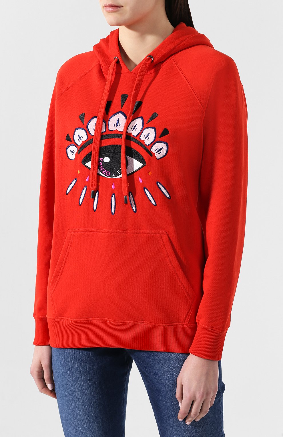Хлопковый пуловер KENZO красного цвета по цене 36300 руб., арт. 2SW8834XC, фото 3 Хлопковый пуловер KENZO, арт. 2SW8834XC, фото 3
