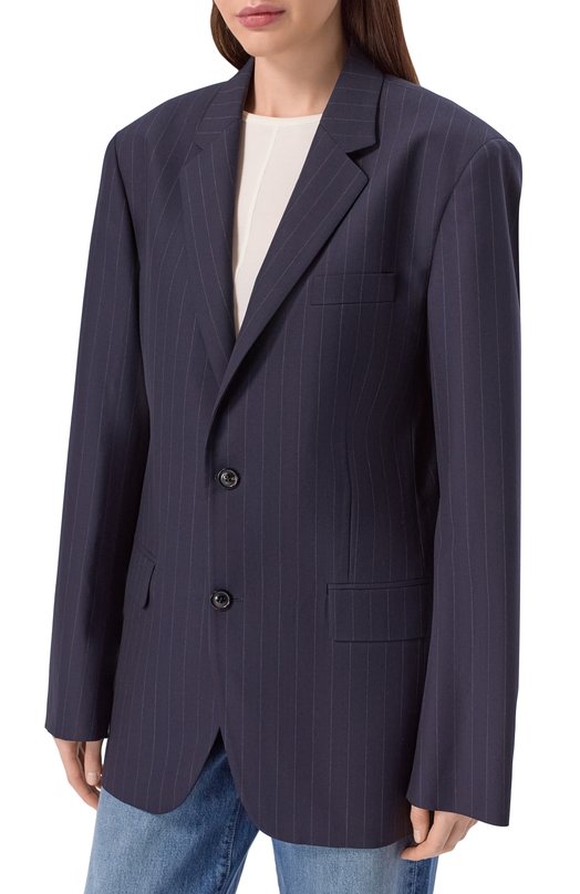 Шерстяной жакет Maison Margiela S29BN0414/M35581 Синий  S29BN0414/M35581 Фото 3