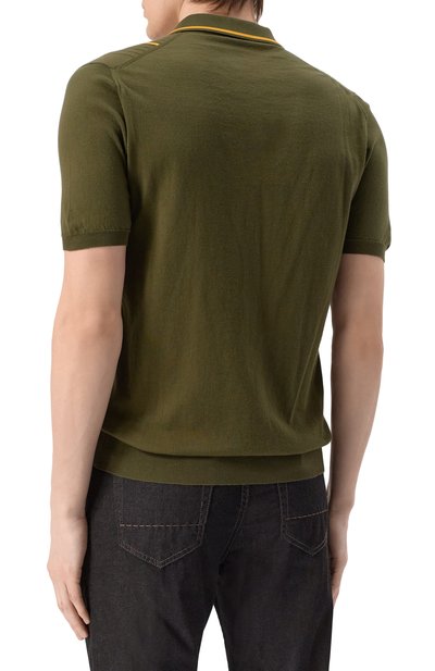 Хлопковое поло KITON хаки цвета по цене 166000 руб., арт. UMK0715V105A, фото 4 Хлопковое поло KITON, арт. UMK0715V105A, фото 4