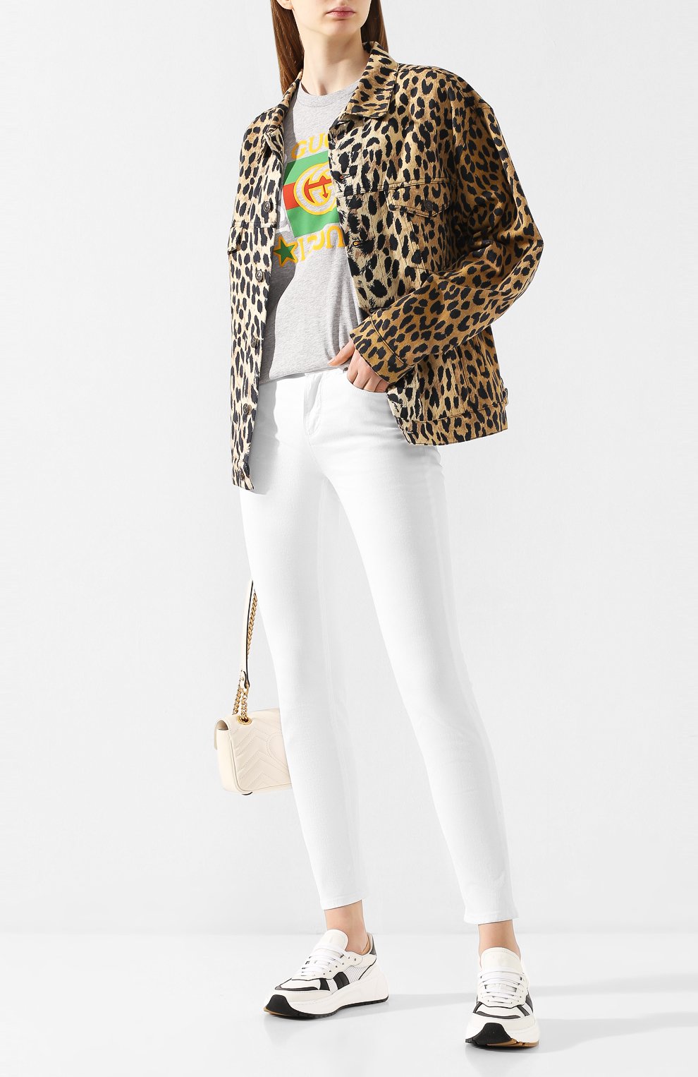 Хлопковая футболка GUCCI серого цвета по цене 28950 руб., арт. 539081/XJBYA, фото 2 Хлопковая футболка GUCCI, арт. 539081/XJBYA, фото 2