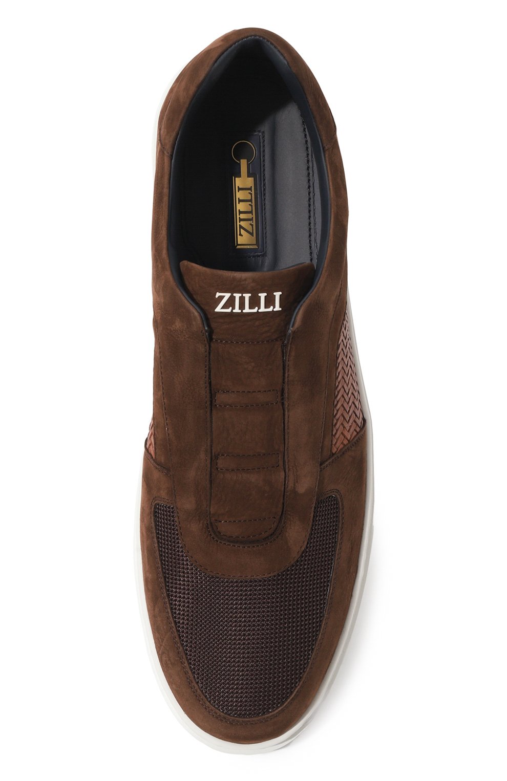 Комбинированные кеды ZILLI коричневого цвета по цене 118000 руб., арт. H0073AM1058VHH001, фото 6 Комбинированные кеды ZILLI, арт. H0073AM1058VHH001, фото 6