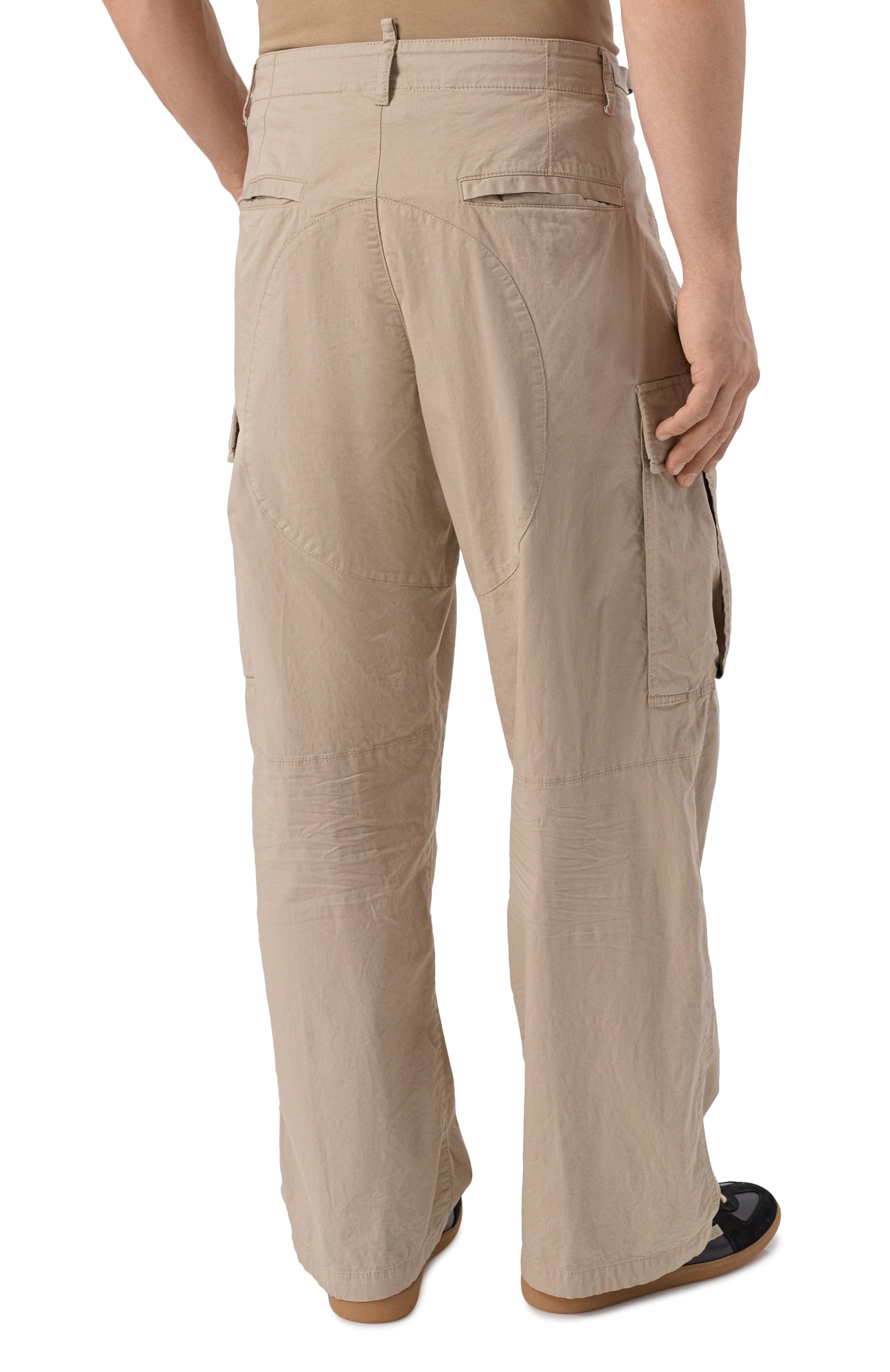 Хлопковые брюки-карго DSQUARED2 бежевого цвета по цене 98750 руб., арт. S74KB1115/S35175, фото 4 Хлопковые брюки-карго DSQUARED2, арт. S74KB1115/S35175, фото 4