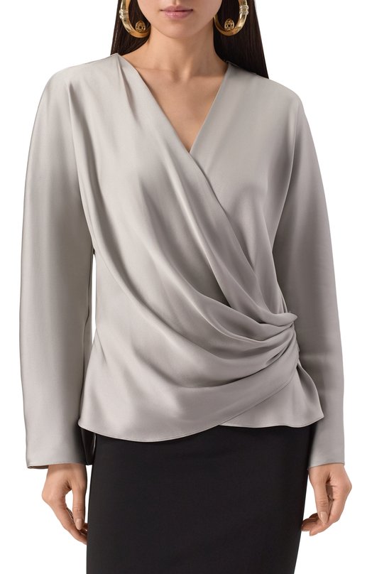 Атласная блузка Giorgio Armani GW000843/TE10101 Серый  GW000843/TE10101 Фото 3
