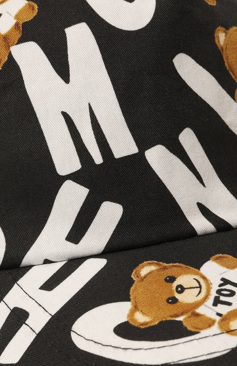 Детская хлопковая бейсболка MOSCHINO черного цвета, арт. H0X01N/L0B10 | Фото 3 (Материал: Текстиль, Хлопок; Материал сплава: Проставлено; Нос: Не проставлено; Региональные ограничения белый список (Axapta Mercury): Не проставлено)