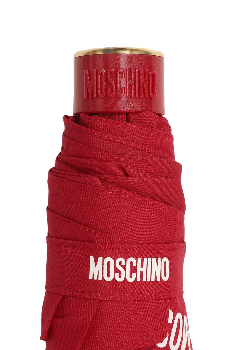 Женский складной зонт MOSCHINO красного цвета, арт. 8188-SUPERMINIC | Фото 5 (Нос: Не проставлено; Материал: Синтетический материал, Текстиль; Тематический товар: Teddy Bear)