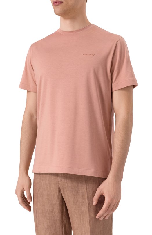 Футболка из шелка и хлопка Colombo TS00404/M0146-J0 Розовый  TS00404/M0146-J0 Фото 3