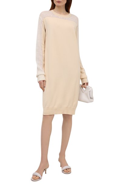 Хлопковое платье MAISON MARGIELA кремового цвета по цене 58300 руб., арт. S51CU0252/S17676, фото 2 Хлопковое платье MAISON MARGIELA, арт. S51CU0252/S17676, фото 2