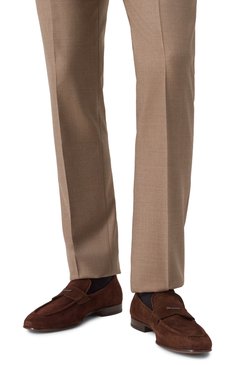 Мужские замшевые лоферы KITON коричневого цвета, арт. USSA271N0119603 | Фото 3 (Материал сплава: Проставлено; Материал внешний: Натуральная кожа, Замша; Нос: Не проставлено; Материал внутренний: Натуральная кожа; Стили: Классический)